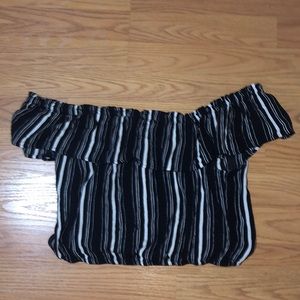 Striped off the shoulder top